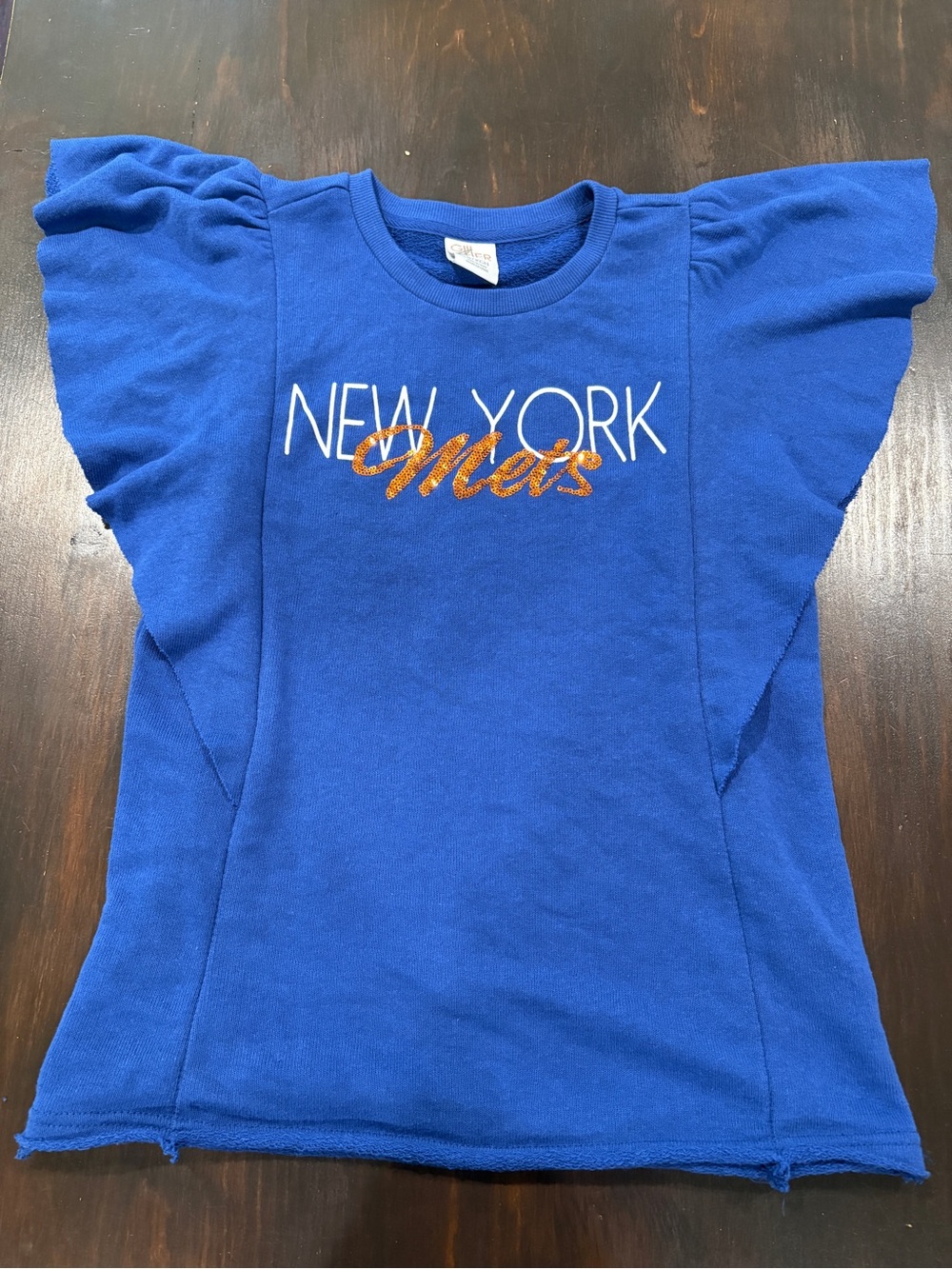Ruffle Sleeve New York Mets Women’s Top